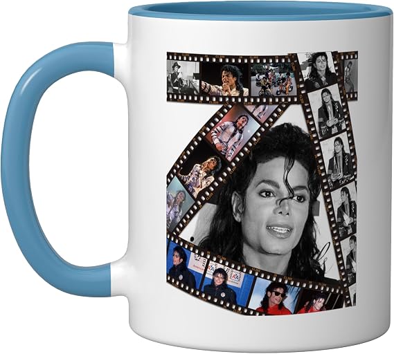 Michael Jackson 002 Ceramic Mug, Blue/White, 11oz