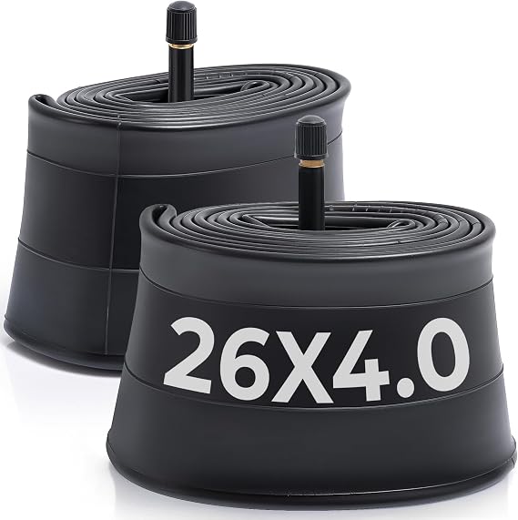 2 Pcs, Premium 26x4.0 Fat Bike Tubes, Compatible for 26x4.0 to 4.5 Electric Fat Bike Tire, with 32mm Schrader Valve, Butyl Rubber, Used for Mountain, City and Road Fat Bikes