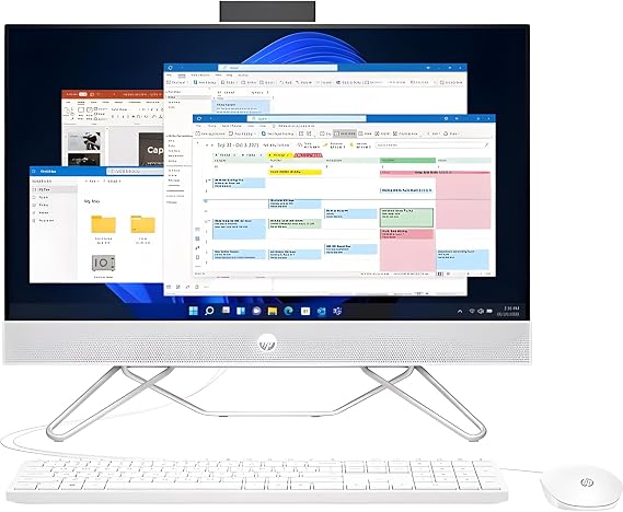 HP 24-cb1002na All In One Desktop PC | Intel Core i5-1235U | 8GB RAM | 512GB SSD | Integrated Intel Iris Xe Graphics | Full HD Privacy Webcam | Dual 2W Speakers | Windows 11 Home | White