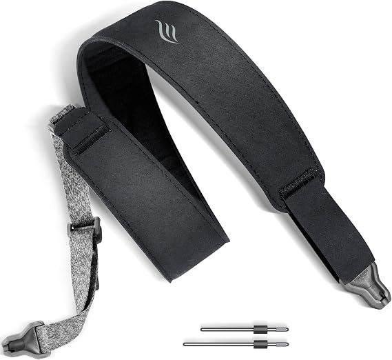 enya MS1 Magnetic Quick-Release Strap for Guitar, Bass and Ukulele, Black | One-Hand Adjustment, 132 lb Load Capacity, Non-Slip PU Leather Texture, 42.148.8-Inch Length, 2.36-Inch Wide Strap