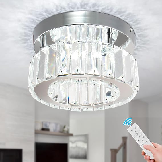Mini Round Crystal Ceiling Light Dimmable LED Chrome [Energy Class E]