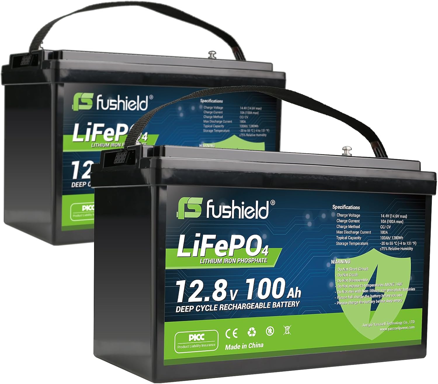 12V 100Ah LiFePO4 BCI Group 31 Lithium Battery Built-in 100A BMS, Up to 15000 Deep Cycles, Low Temperature Protection Perfect for RV, Trolling Motor, Solar, Boat, Camping, Home Energy Storage 2packs