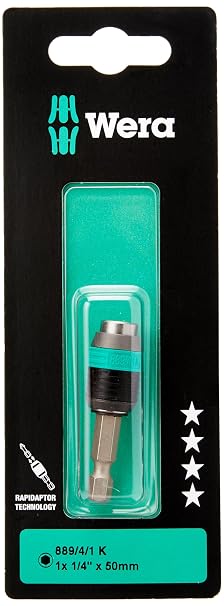 Wera - 5073421001 Hexagon 889/4/1 K SB Standard Rapidaptor, Universal Bit Holder 1/4"