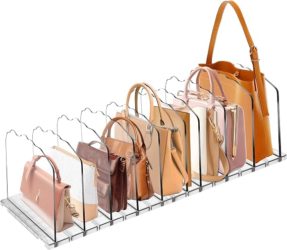 2-Pack Purse Organizer: Adjustable Closet Organizer and Storage, 10-Layer Acrylic Shelf Dividers for Closet Organization Handbag & Bag Organizers, Ideal Gifts for Moms and Girlfriends