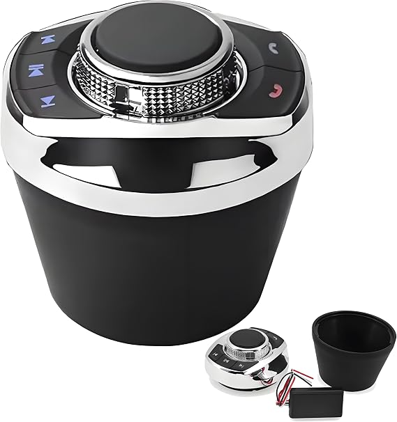 Wireless Car Steering Wheel Remote Control With LED Light 8-key Cup Shape