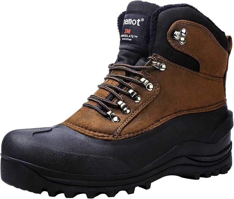 riemot Women's Men's Snow Boots, Waterproof Winter Boots for Dog Walking Hiking Trekking Fishing Riding Hunting, Mucker Yard Boots Gardening Shoes Warm Anti-Slip Ankle Boots