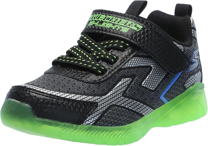 Skechers Boys' Grid Flash Lighted Shoe | Casual, Light-Up, Adaptive Closure, Cushioned Insole