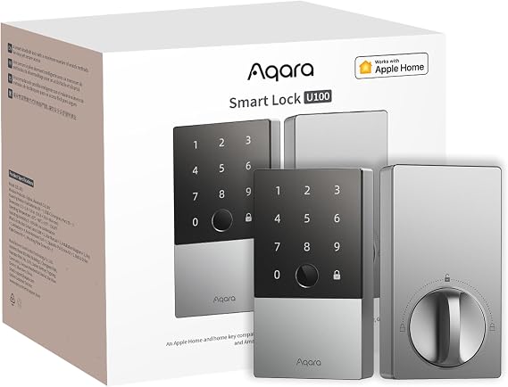 Aqara Smart Lock U100, Apple Home Key, Fingerprint Deadbolt, Silver