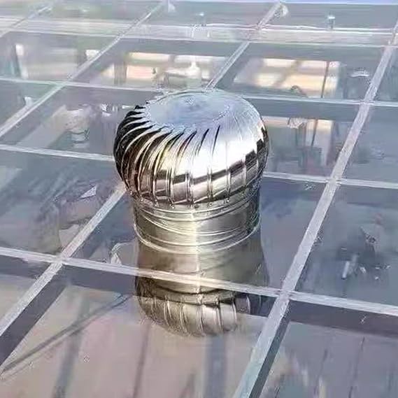Roofing Wind Turbine, 304 Stainless Steel Non Power Roof Ventilator Fan for Houses Factory, Fireplace Chimney Cap (Size : 250MM/9.8IN)