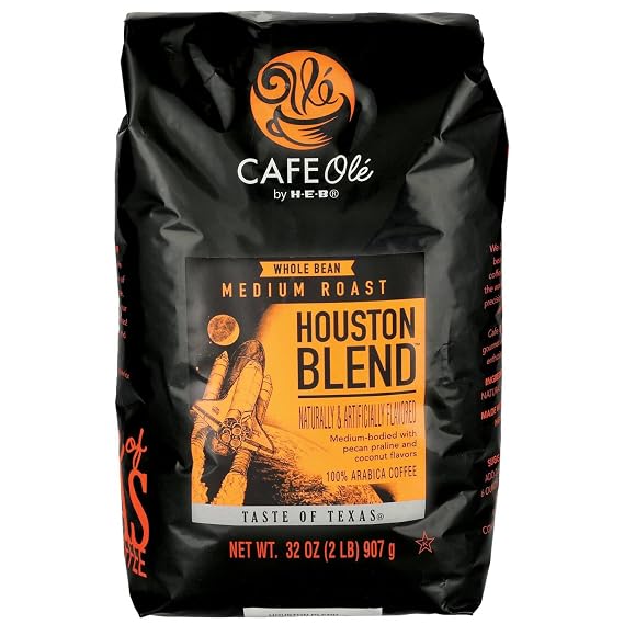 HEB CAFE Ole Houston Blend Whole Bean Coffee 2 lbs Medium Roast by HEB