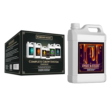 Humboldts Secret Starter Kit Pack World's Best Indoor & Outdoor Plant Fertilizer and Nutrient System w/Sweet & Sticky Carbohydrate and Saccharide Energy Source Energy for Plants (32 oz)