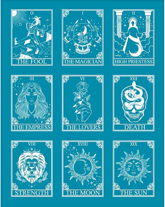 OLYCRAFT 4x5 Inch Tarot Pattern Silk Screen for Polymer Clay Sorceress Silk Screen Printing Stencils Reusable Clay Stencils Non-Adhesive Transfer Stencil for Polymer Clay Earring Jewelry Making