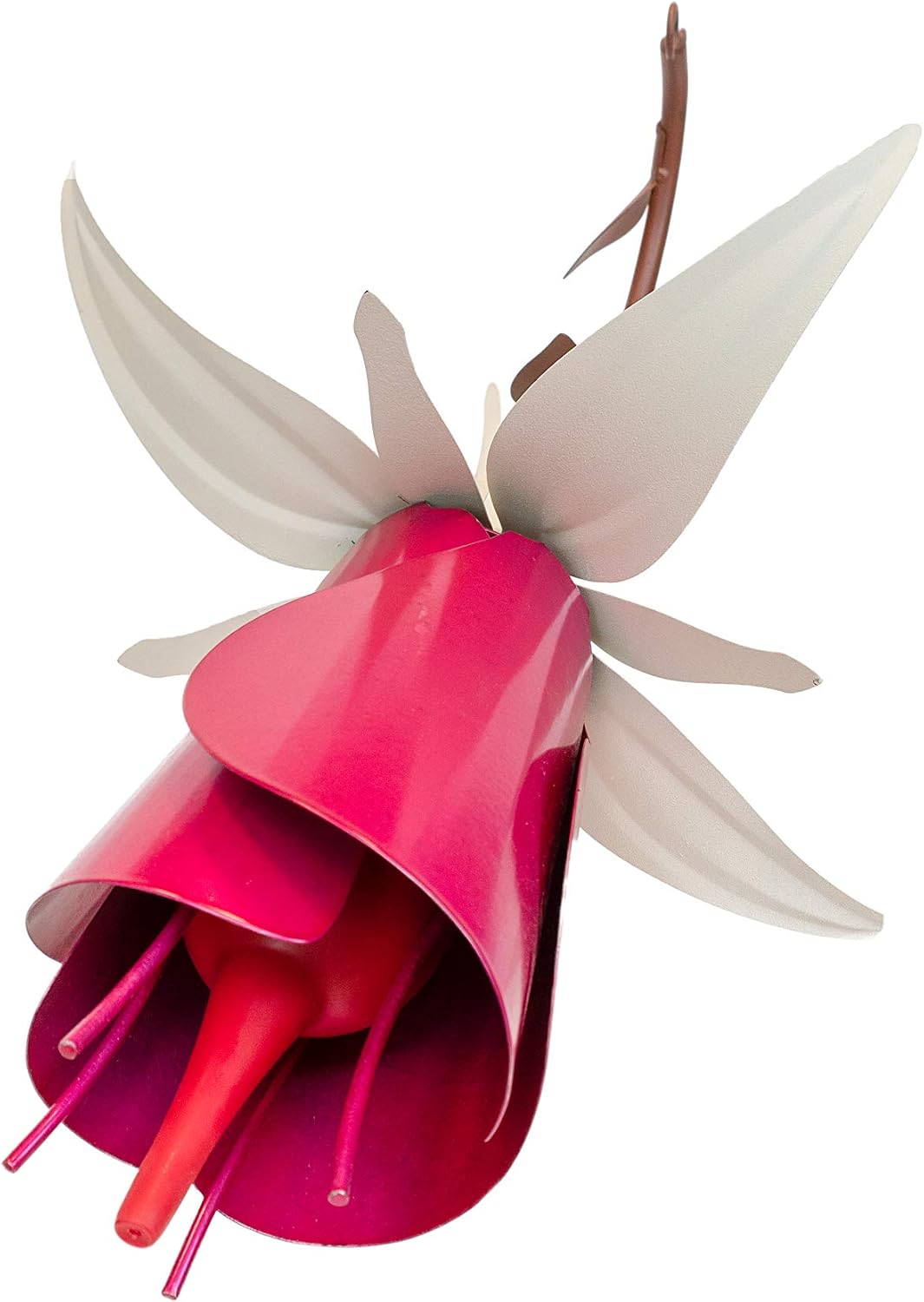 Desert Steel Hummingbird Feeder - Fuchsia - 12 W x 18 H - All-Weather Outdoor Metal Garden Art Flower Bird Feeder