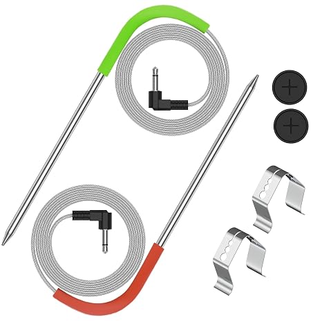 Replacement Meat Probe for Pit boss Pellet Grill and Pellet Smoker, 3.5mm Plug 2 Pack Meat Probes with Grills Clip Accessories (Upgraded Version)
