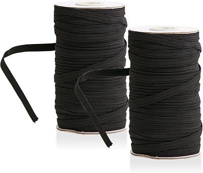 Flat Elastic Band for Sewing, 3860 Yards High Elasticity Elastic Cord Black Elastic Rope Knit Elastic Spool for DIY Sewing Arts and Crafts
