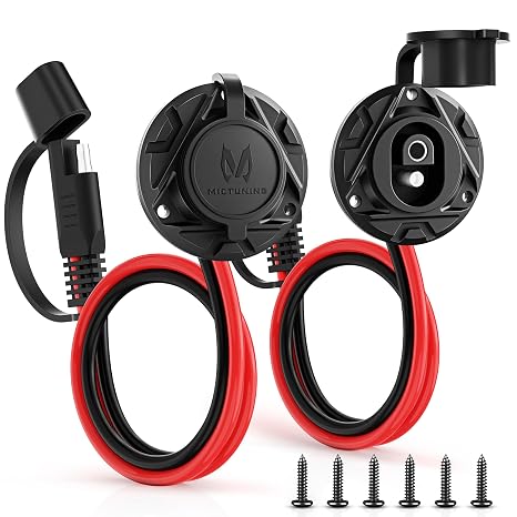 MICTUNING 1FT 14 AWG SAE Socket Sidewall Port to Male Plug
