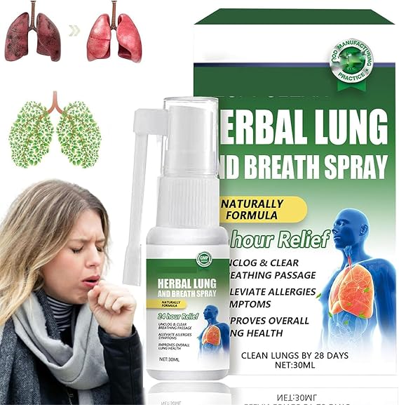 Herbal Lung and Breath Spray,Herbal Lung Cleansing Spray,Natural Lung Essence,Lungs Cleanse Spray (2 Pcs)