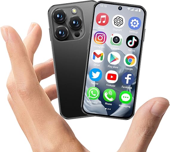 Mini Phone,Mini Smartphone 4G Unlocked,3.88" HD Full Screen,3GB+32GB,1950mAh,Android 12,World's Smallest Mobile Phones for Kids,Dual Camera,Small Kids Smart Phone,GPS/Face ID/Dual SIM