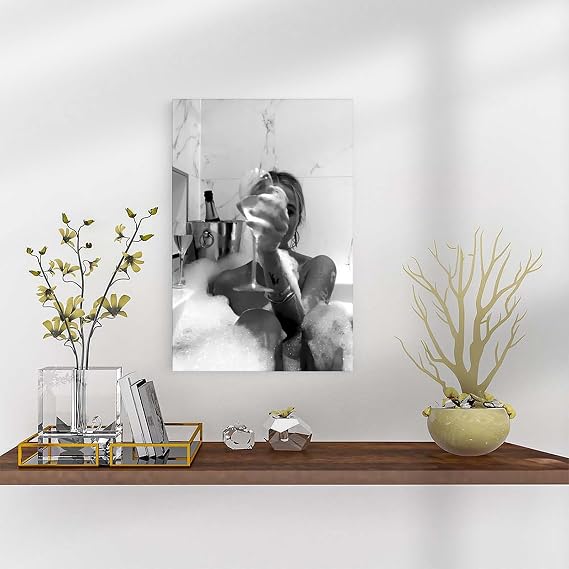Sexy Women Photography Feminist Canvas Poster Art Print Vintage Fashion Luxury Black And White Girly Wall Art Decor For Bedroom Living Room Aesthetic Wall Decor(123)