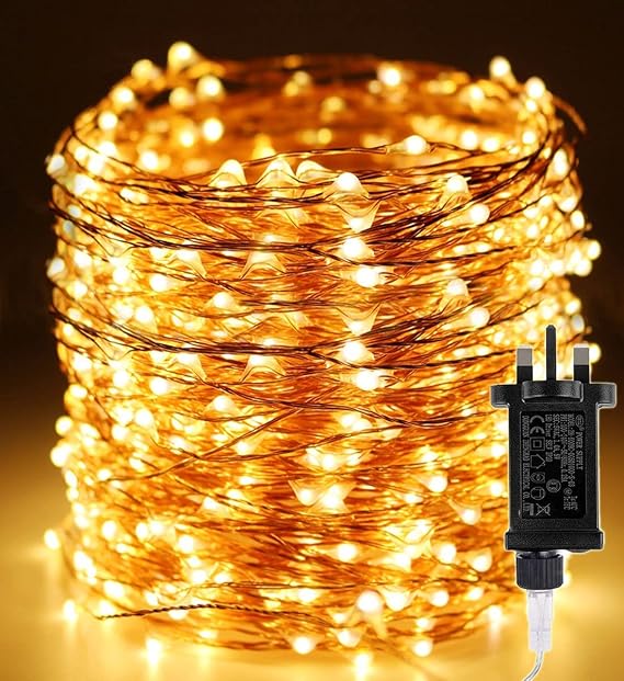 Christmas Tree Lights Copper Wire, 164FT 50M 500 LED Warm White, Indoor & Outdoor Decorations Xmas String Light 8 Modes Waterproof Twinkle Fairy Light for Trees,Party,Room,Garden,Home,Wedding Decor [Energy Class F]