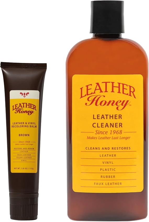 Leather Honey Brown Recoloring Balm & 8oz Cleaner