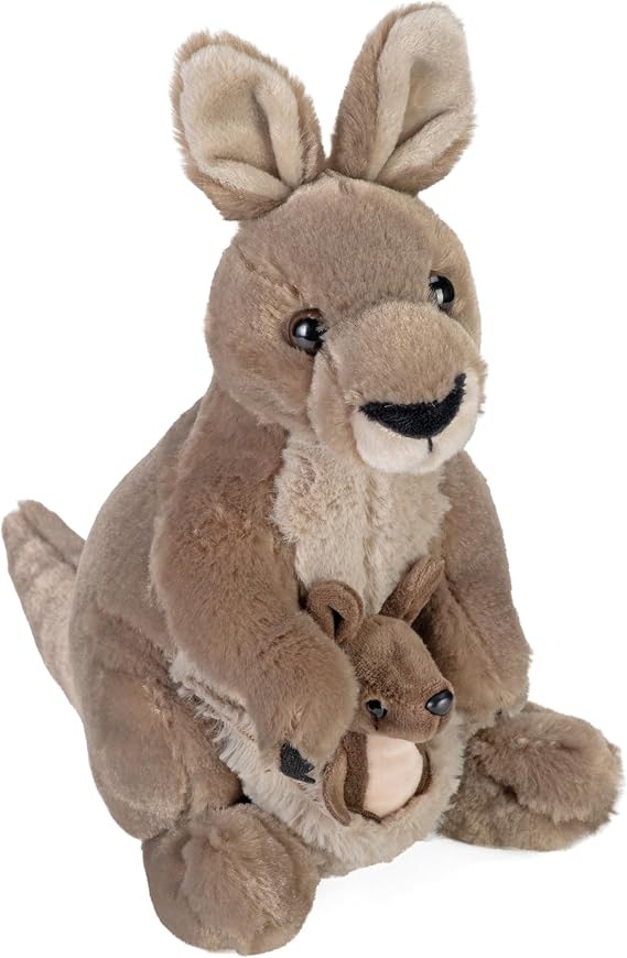 Wild Republic Kangaroo Plush Soft Toy, Cuddlekins Cuddly Toys, Gifts for Kids,Grey,30 cm