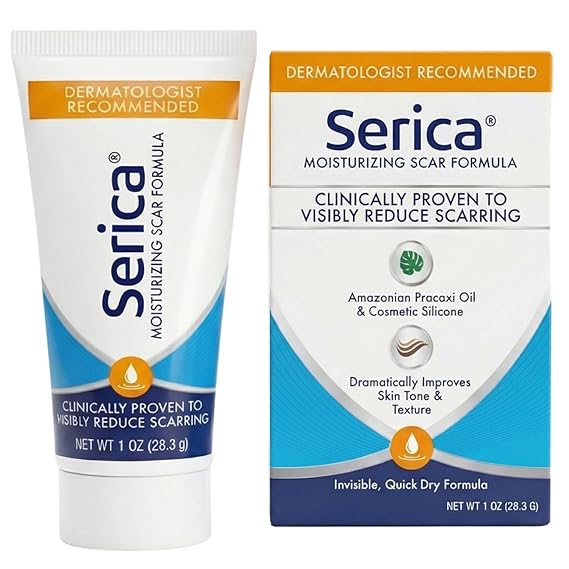 Serica Scar Gel, Silicone Formula for Scars, Face Safe, Quick-Dry, 1 oz