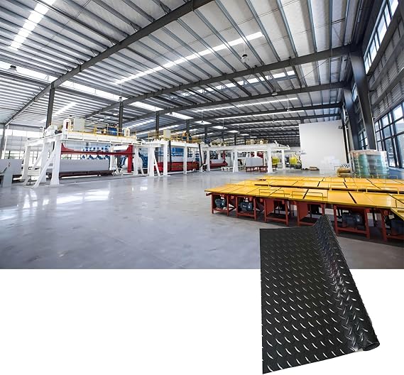 Garage Floor Rubber Mat, Heavy Duty Diamond Plate Rubber Garage Floor Covering Waterproof Parking Mats, Rubber Flooring Rolls for Garage Workshop Factory Home Gym,Black,3mm 1.51m