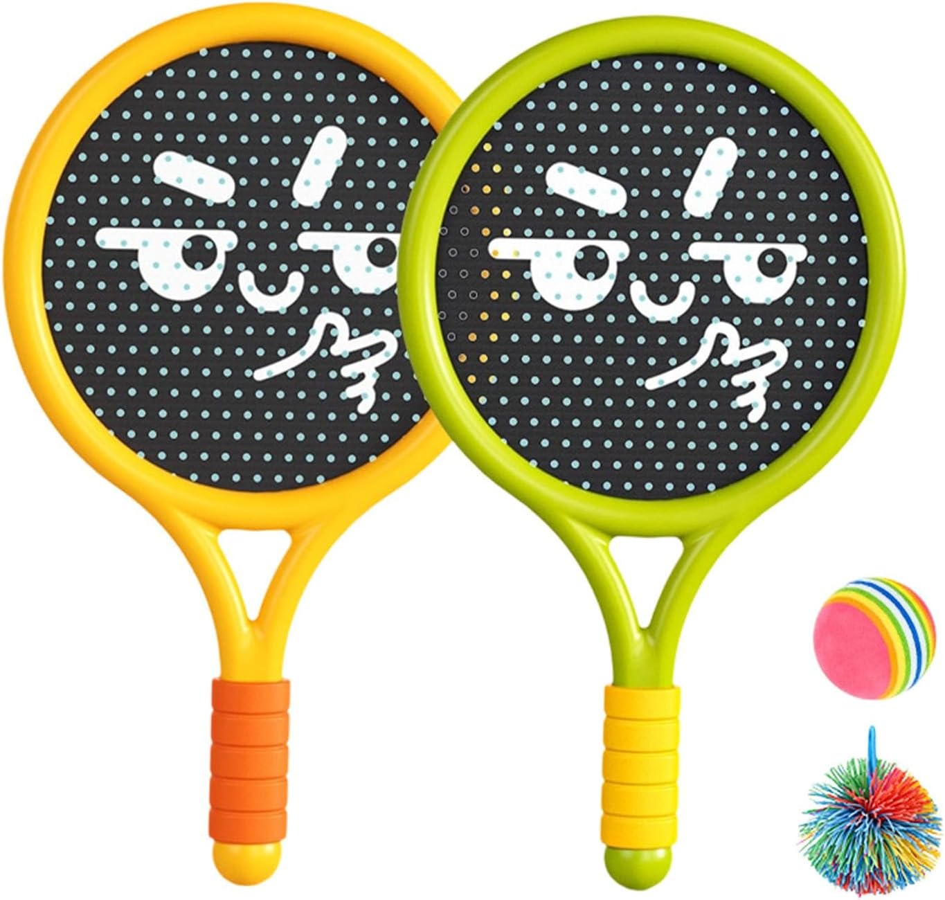 Set of 2 Kids Rackets, Paddle and Bounce Ball