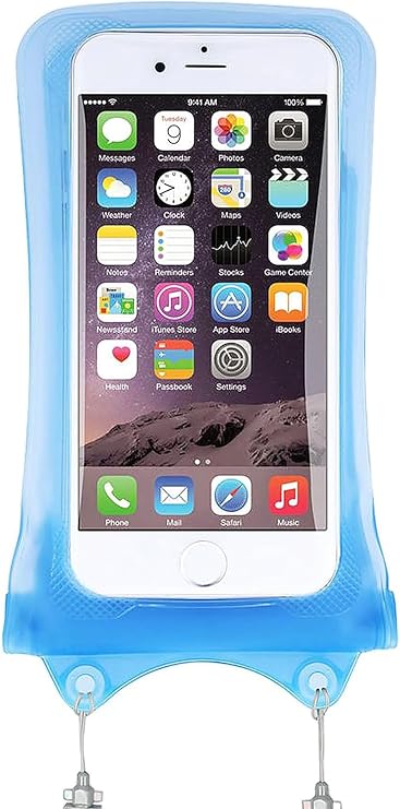 AquaVault 100% Waterproof Floating Smart Phone Case & Money Pouch - Fits All Phones - Made from Premium Heavy Duty PVC for Added Drop Protection - Includes Adjustable Neck Strap. Blue