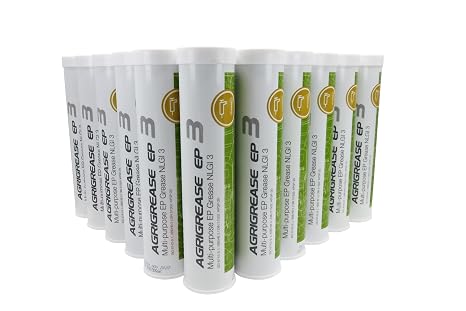 AGRIGREASE EP 3 Multi-Purpose EP Grease Tubes Pack of 24 NLGI 3 Agricultural Waterproof Lubricant for Metal Surfaces