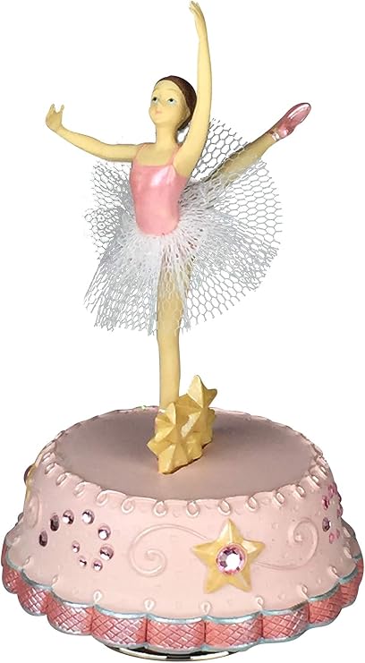 Kingdom-Pink Music Box with Dancing Ballerina and Famous Melody, Multicolor