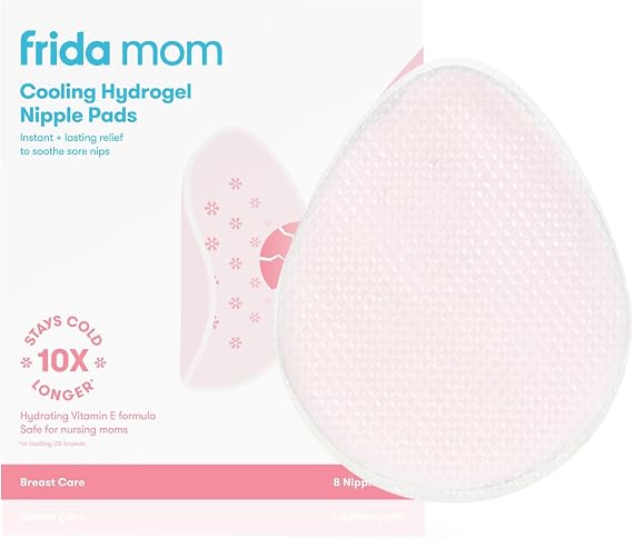 Frida Mom Nursing Pads, Cooling Hydrogel Nipple Pads for Hydration, 8ct | For Hydration and Soothing Sore Nipples, Breastfeeding Essential for New & Nursing Moms