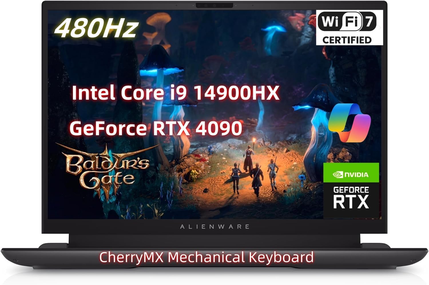 NewestDell Alien.ware m18 R2 Gaming Laptop, 18 FHD 480Hz 3ms, Intel Core i9 14900HX, 64 GB RAM 8 TB SSD, NVIDI.A GeForce RTX 4090 16GB, CherryMX Mechanical Keyboard with Copilot key Windows 11H