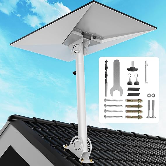 Starlink Gen 3/4/4X Mount Kit, 360 Heavy Duty Adjustable Pivot Mount, for eave, Wall , Roof Mount and Pole Mount Compatible with Starlink V3/V4 Standard Dish(White)