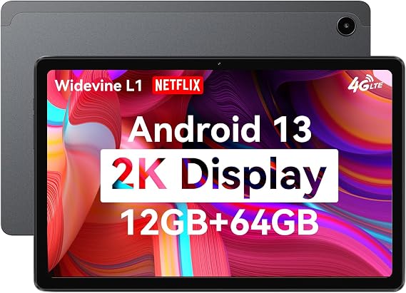 ALLDOCUBE 10.4 Inch Tablet,2000 * 1200 in-Cell IPS Screen Android13 Tablet,12GB RAM (4+8 Virtual)+64GB ROM 2TB TF Expandable,Widevine L1, Unisoc T618 8 Core CPU, 6000mAh Battery,5G/2.4G WiFi
