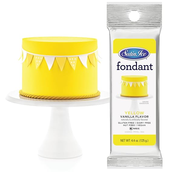 Satin Ice Fondant for Cake Decorating, Yellow (4.4 Ounce)