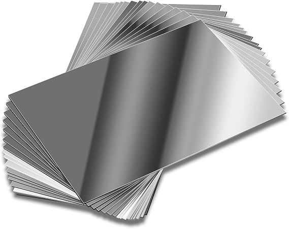 Elcoho 6 Pack Flexible Mirror Sheets Self Adhesive Plastic Mirrors Tiles