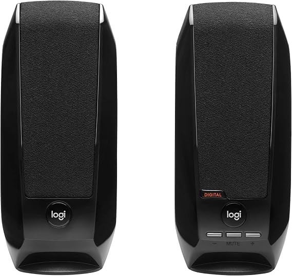 Logitech S150 USB Stereo Hoparlör, 2.0, İnce ve Hafif Tasarım, Kompakt ve Taşınabilir, Kolay Ses Kontrolleri, LED Işıklı Gösterge, Sessize Alma Düğmesi, 2 W, Siyah