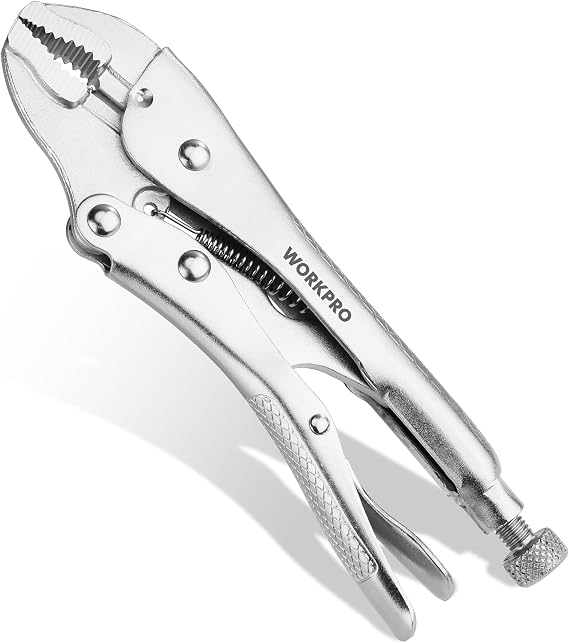 WORKPRO Locking Pliers, 4-inch Mini Curved Jaw Vice Grips pliers