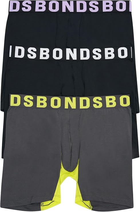 Bonds Men's Underwear Anti-Chafing Boxer Briefs Pack, Chafe Off Men's Boxer Briefs, Viscose/Bamboo Underwear for Men