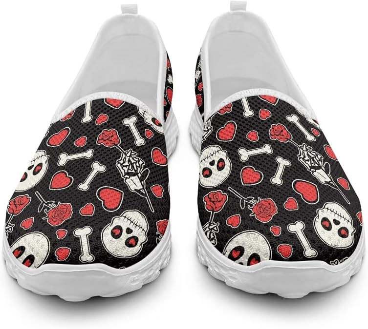 Womens Flats Shoes Causal Slip on Shoes Summer Sneakers Round Toe Dressy Ballet Flats Comfortable Mesh Walking Tennis Shoes