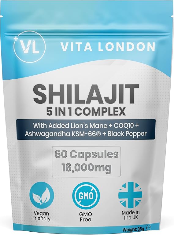 Vita London Pure Himalayan Shilajit 16000mg, 60 Capsules