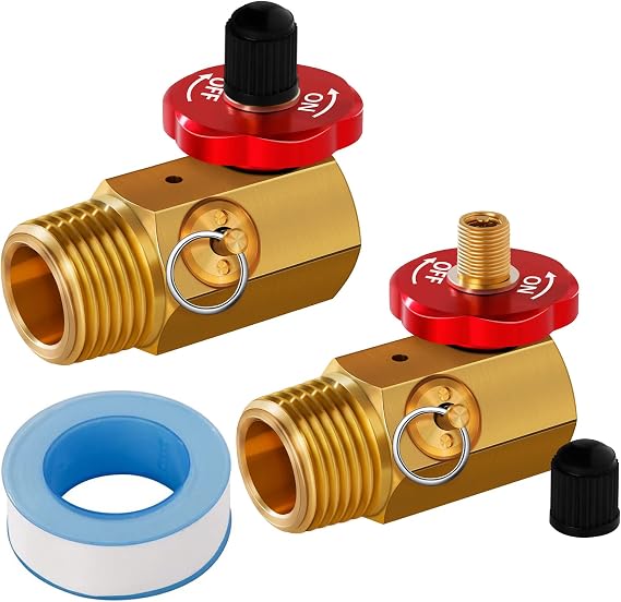 2 Paket Hava Tankı Manifoldu Dolum Portu, Alüminyum Topuz, Emniyet Vanası ve Rölyef Bypass 1/2 inç NPT Tankı x 1/4 inç NPT Hortum x 1/8 inç NPT Ölçer Hava Kompresörü Taşınabilir Tank için