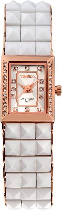 TIME100 Womens Ceramic Women Bracelet Wrist Watches White Pink Ceramin Lady Women Wrist Watch