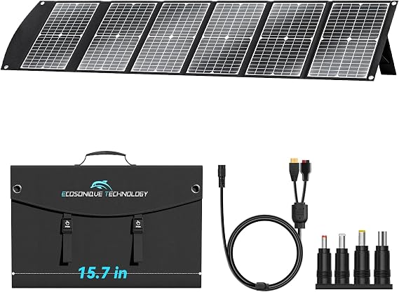 100W Portable Solar Panel with USB-C PD 45W USB-A QC3.0 DC 20V (for UK)