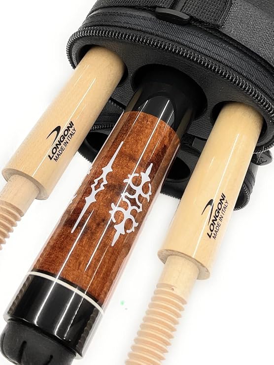 Longoni Carom Cue Brown with 2 Shafts & Case * 3 Cushion Billiards.