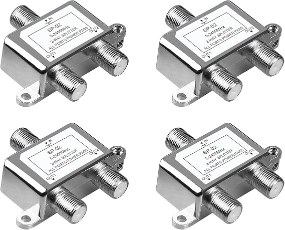 NEWCARE 2-Way Coaxial Cable Splitter for MoCA, 5-2400MHz, RG6 Compatible