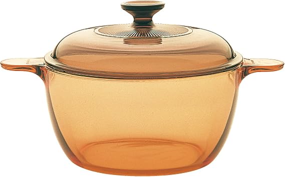 VISIONS 1.5 Litre Pyroceram Glass Cookpot with Glass Cover, Brown