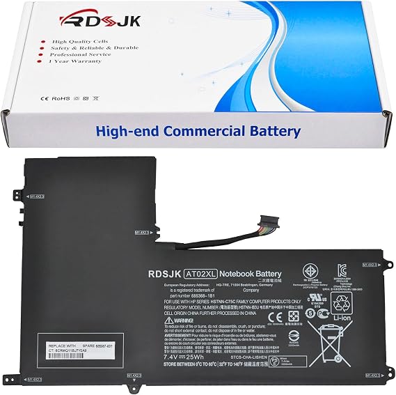 AT02XL Battery Compatible HP ElitePad 900 G1 Table HSTNN-C75C HSTNN-IB3U 685368-1C1 AT02025XL D3H85UT D7X24PA 685368-1B1 685987-001 99TA026H HSTNN-DB3U 7.4V 25Wh
